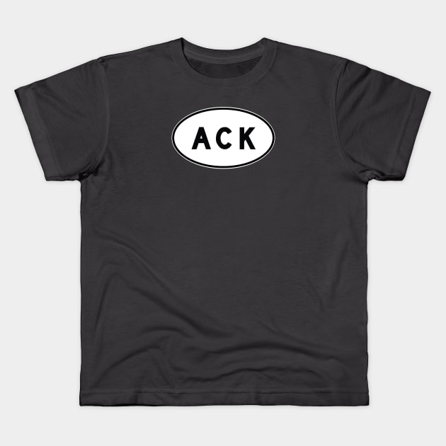 ACK - Nantucket Memorial Airport - FAA Code Kids T-Shirt by Vidision Avgeek